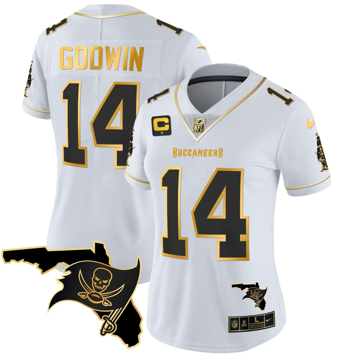 Camisa NFL Women’s Florida Patch Vapor Dourada Jersey