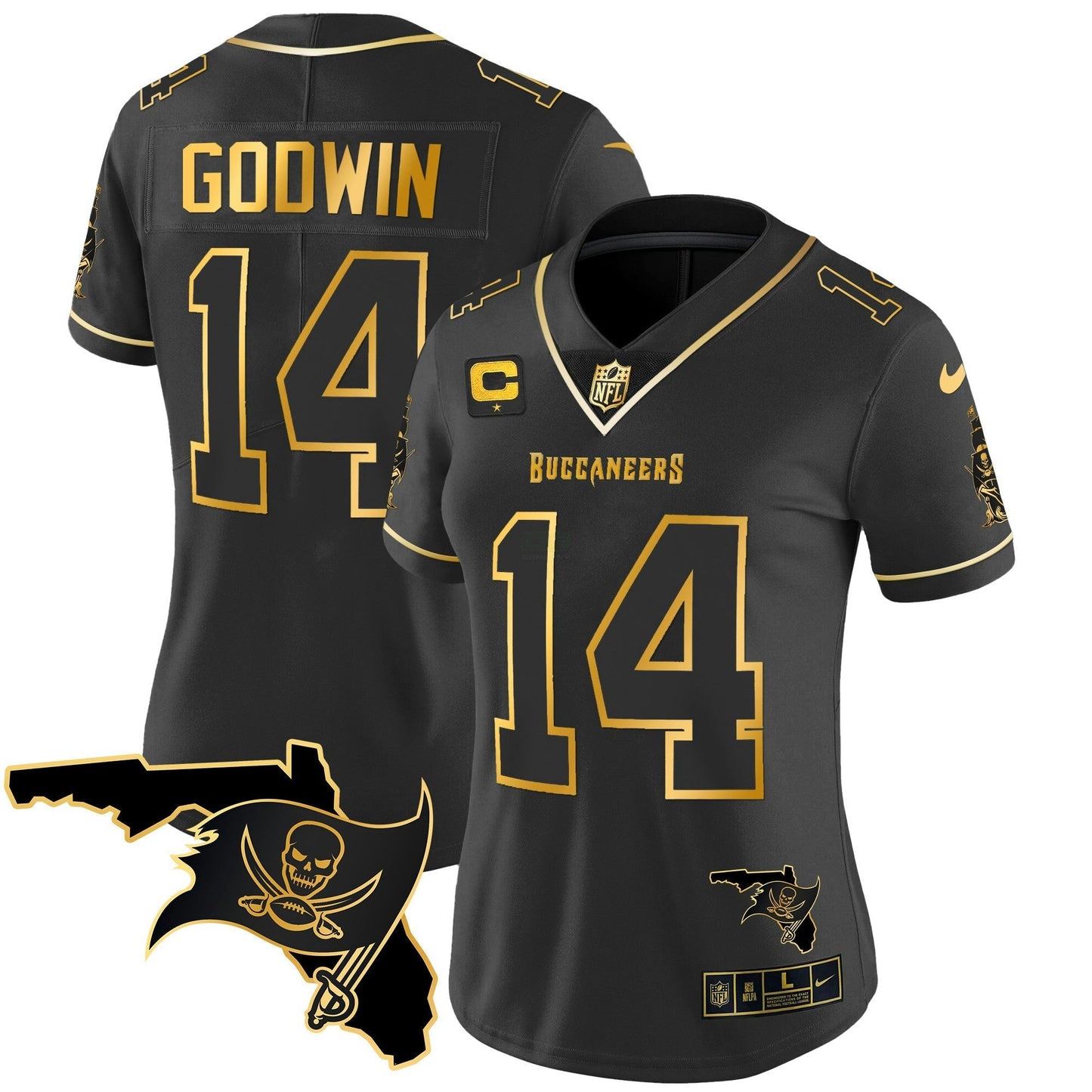 Camisa NFL Women’s Florida Patch Vapor Dourada Jersey