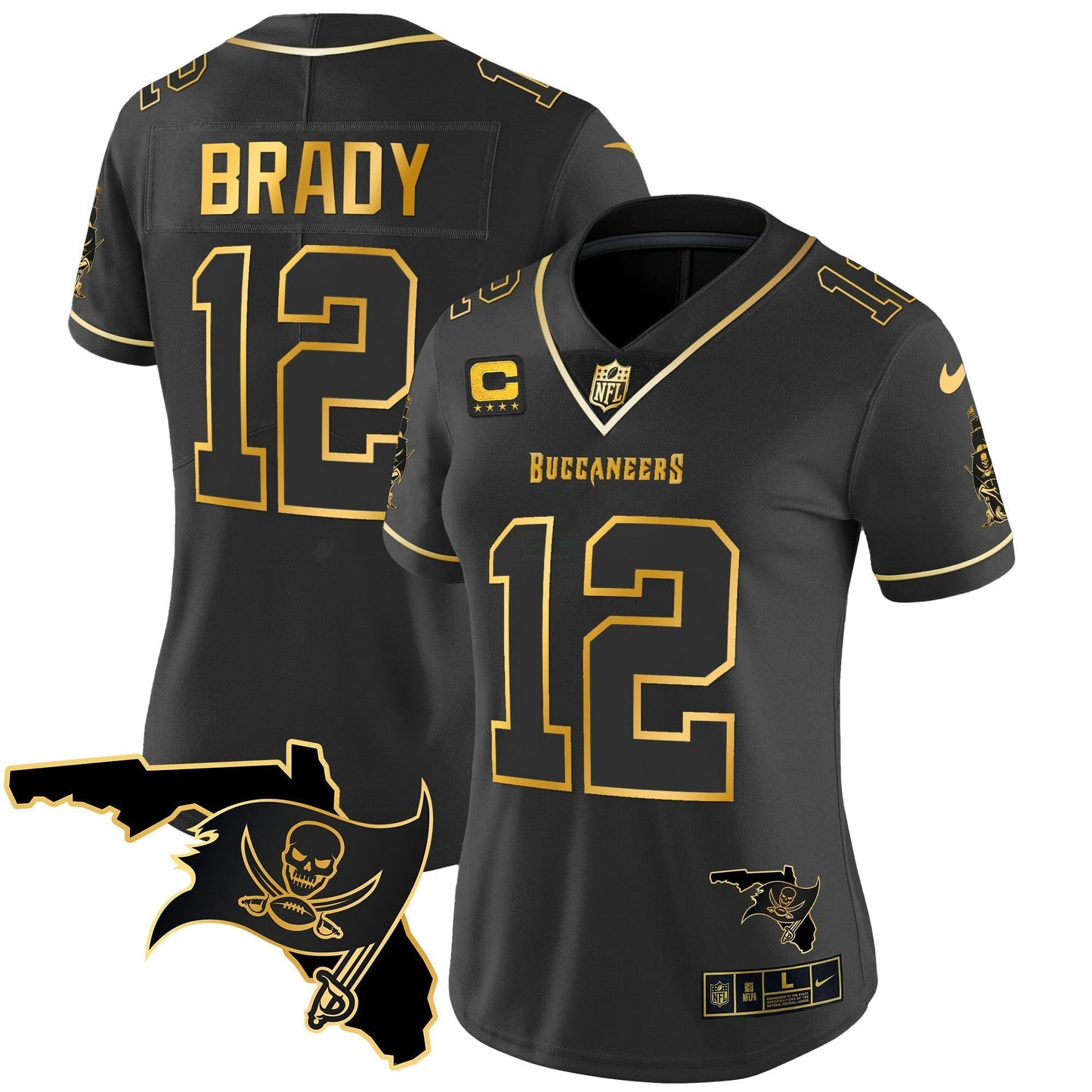 Camisa NFL Women’s Florida Patch Vapor Dourada Jersey
