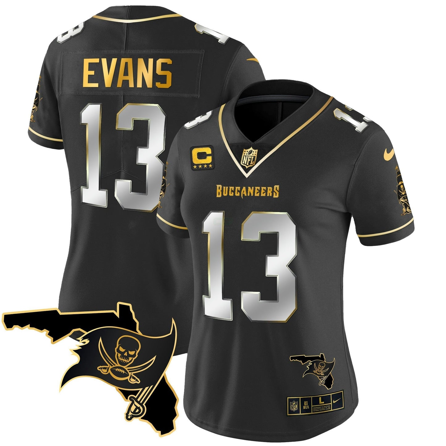 Camisa NFL Women’s Florida Patch Vapor Dourada Jersey