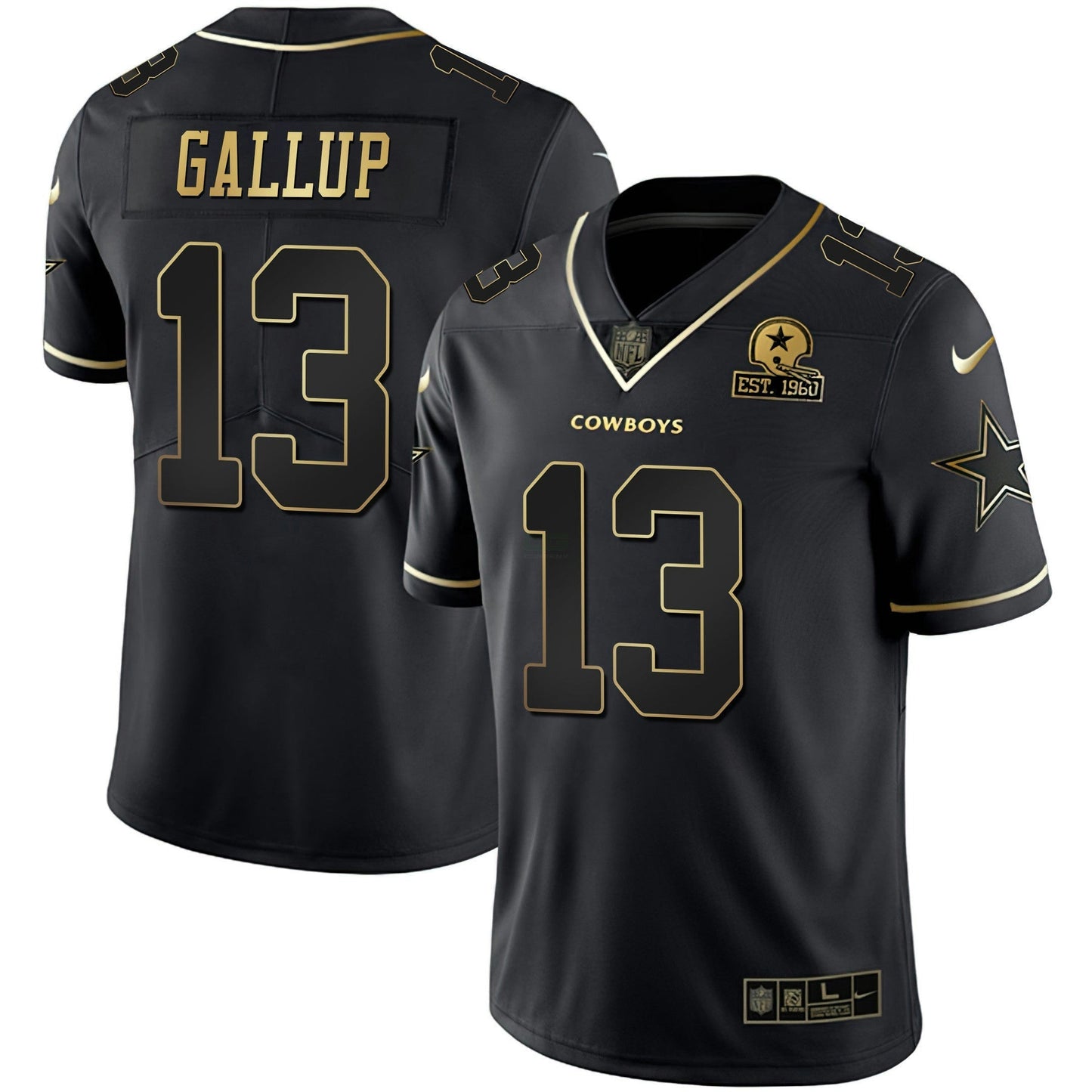 Camisa NFL Women’s Gold & Split Vapor Est 1960 Patch