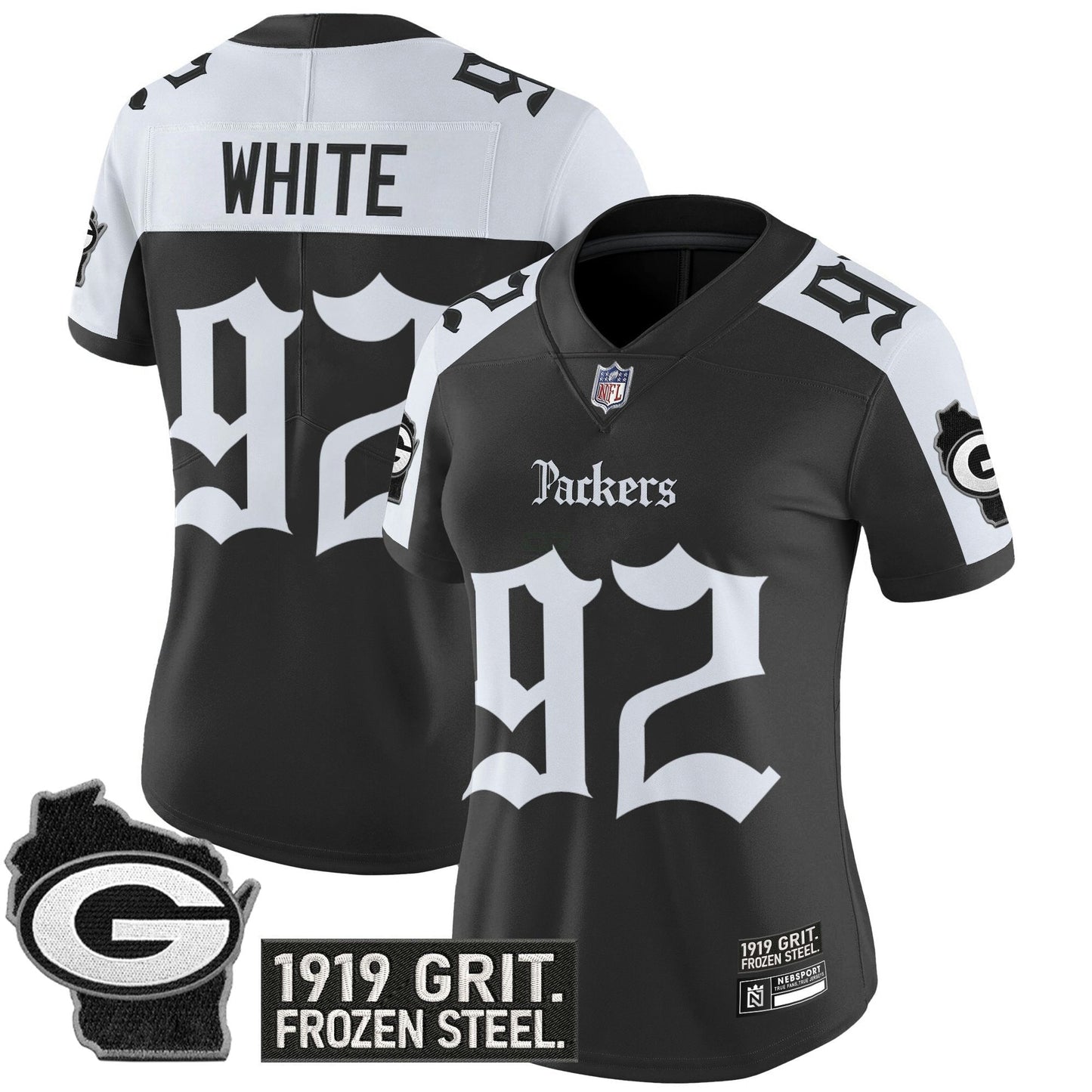 Camisa NFL Women’s Green Bay ‘Gothic Frozen Tundra Edition’ Vapor Limited Jersey