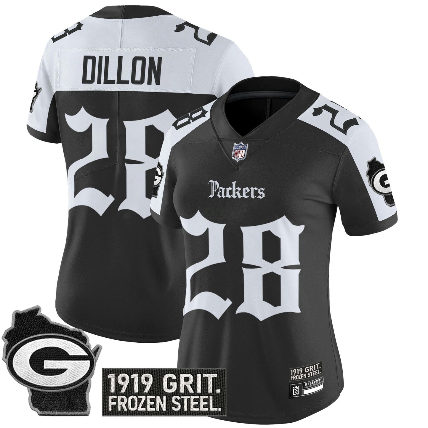 Camisa NFL Women’s Green Bay ‘Gothic Frozen Tundra Edition’ Vapor Limited Jersey