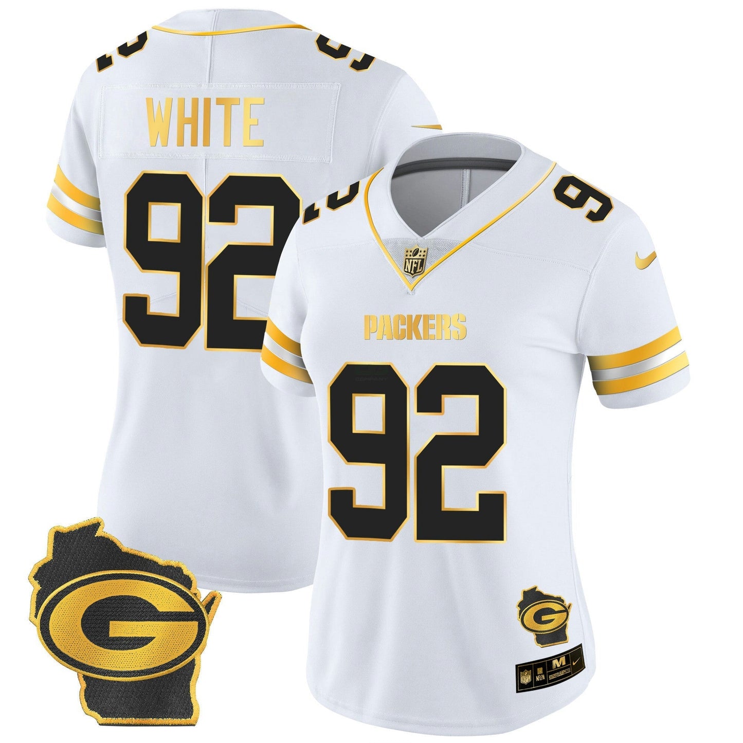Camisa NFL Women’s Home Patch Dourada Vapor Jersey