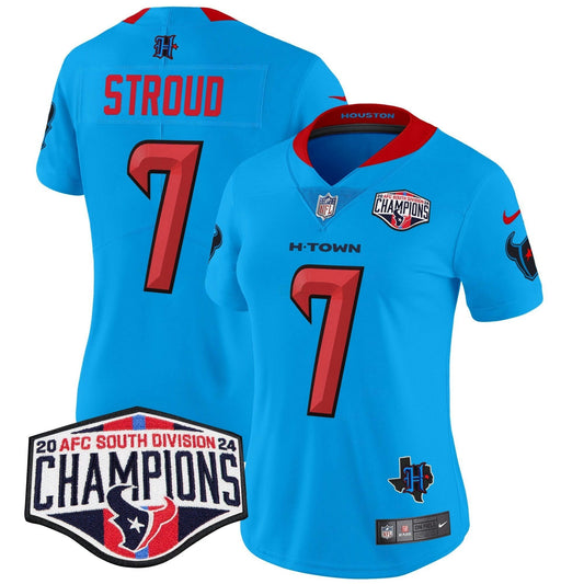 Camisa NFL Women’s Houston 2024 AFC South Division Champions Patch Vapor Limited Jersey