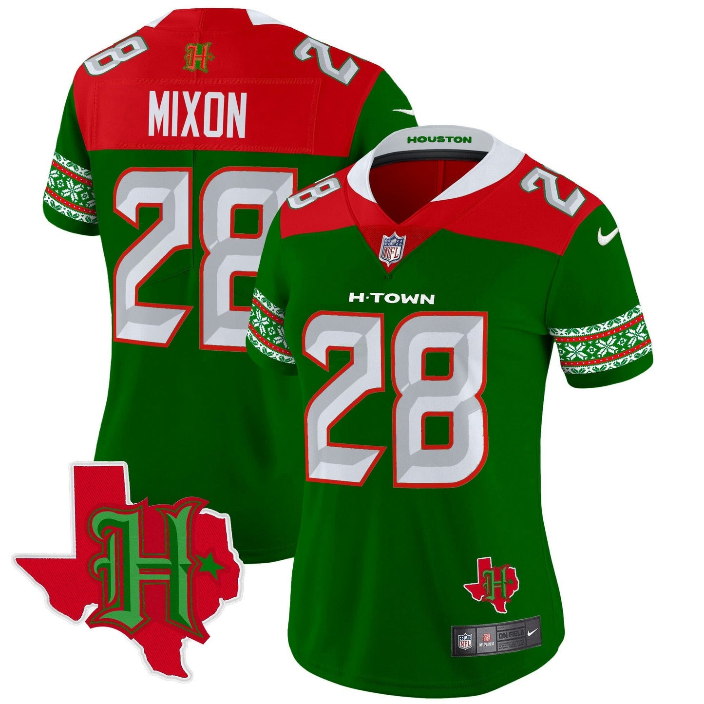 Camisa NFL Women’s Houston 2024 Christmas Vapor Limited Jersey