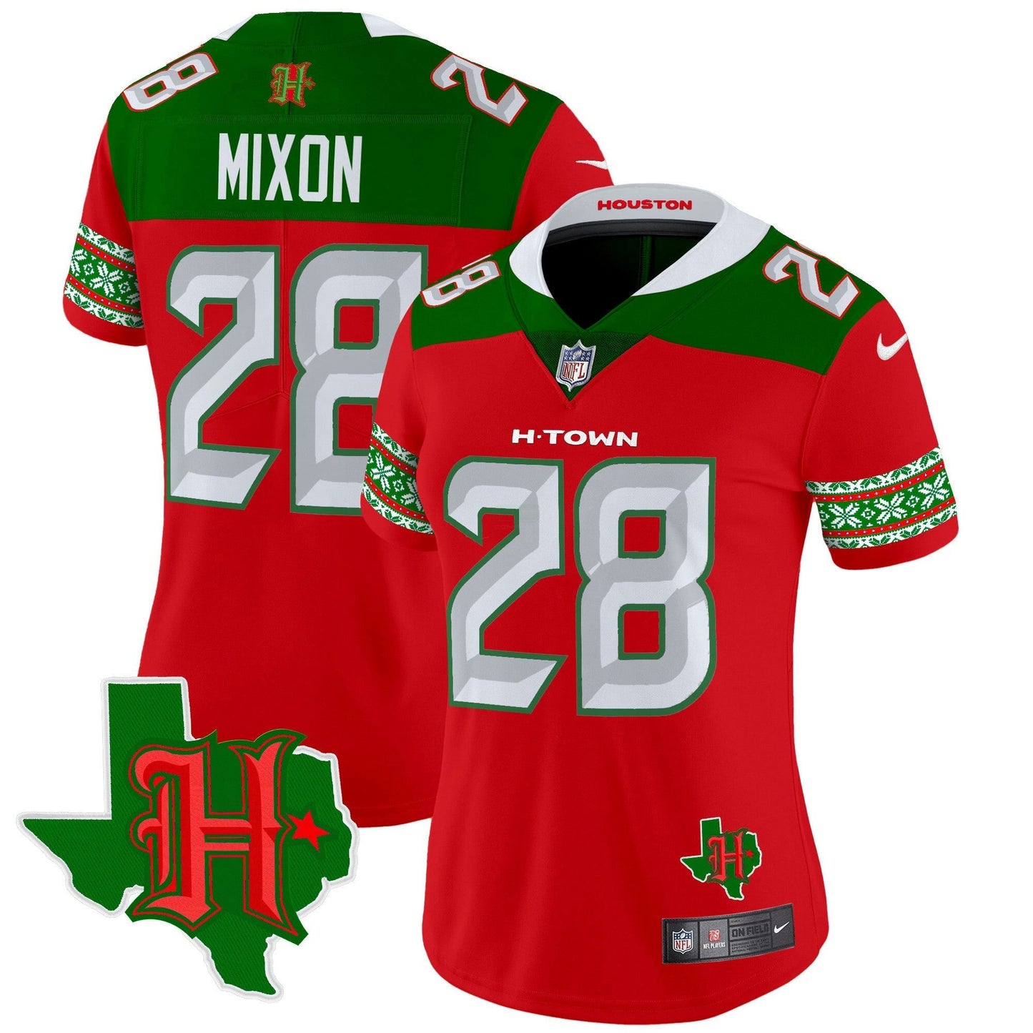 Camisa NFL Women’s Houston 2024 Christmas Vapor Limited Jersey