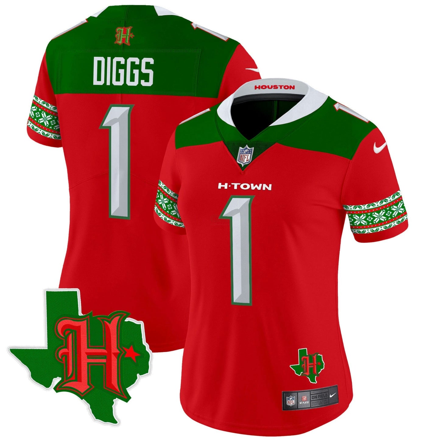 Camisa NFL Women’s Houston 2024 Christmas Vapor Limited Jersey