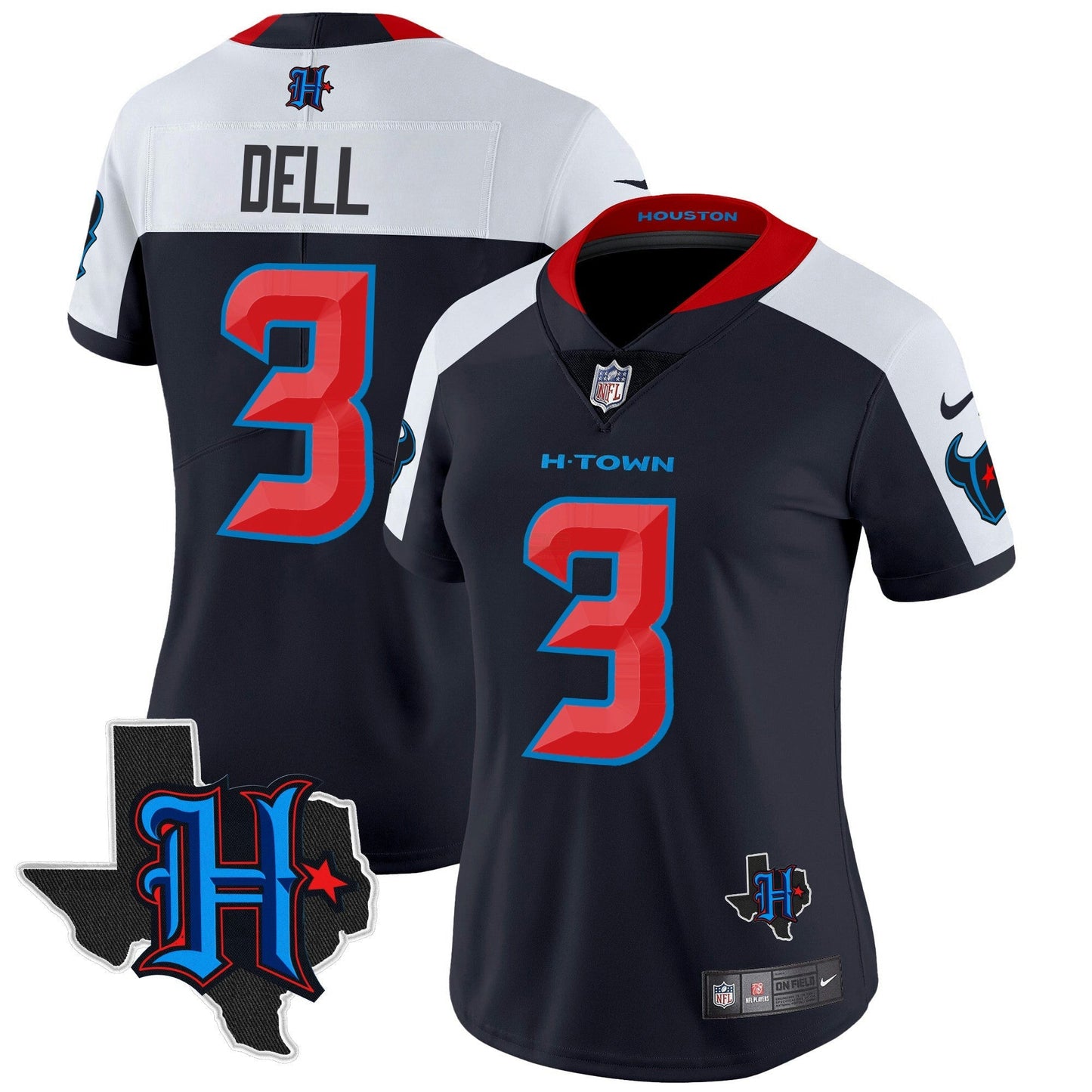 Camisa NFL Women’s Houston 2024 Texas Patch Vapor Limited Jersey