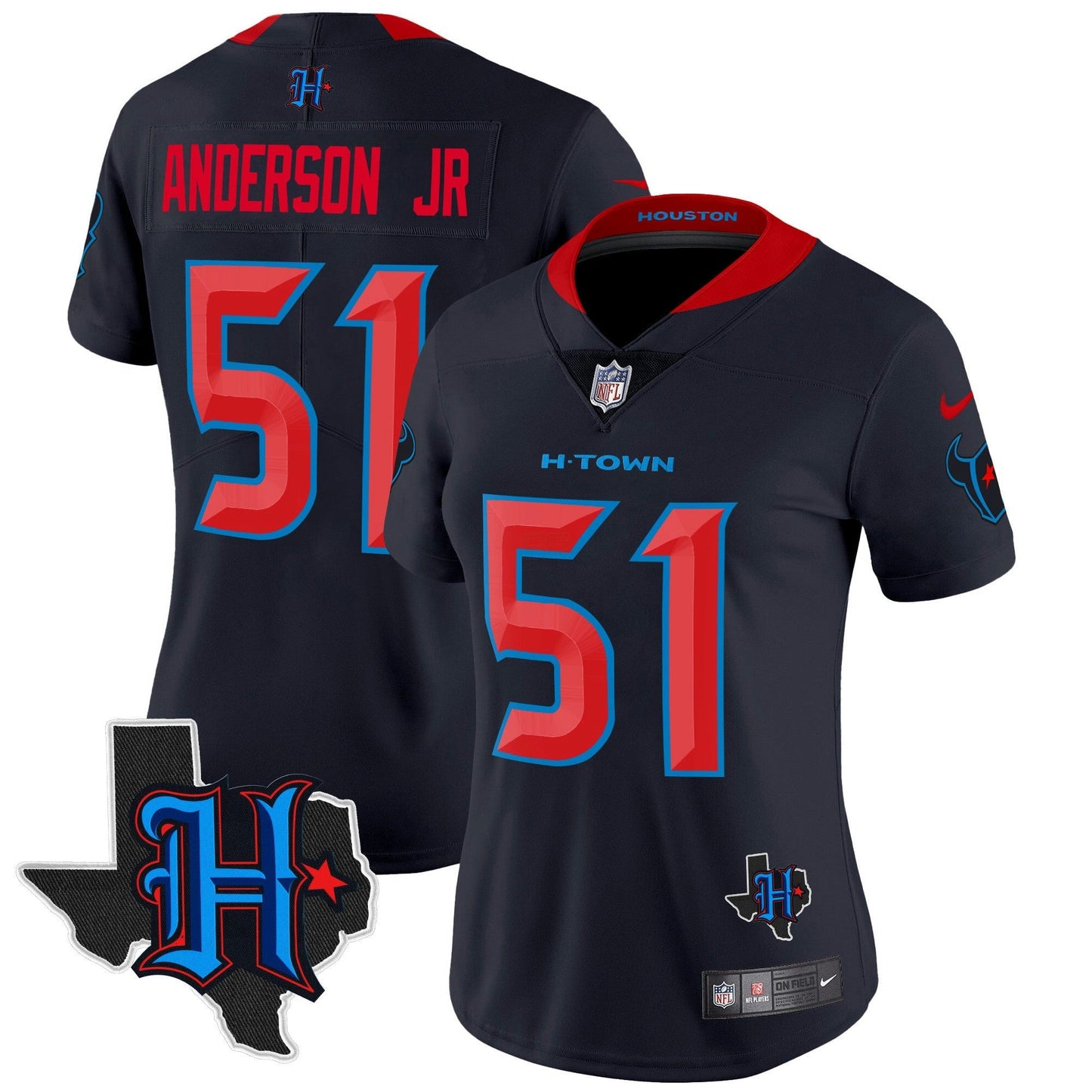Camisa NFL Women’s Houston 2024 Texas Patch Vapor Limited Jersey