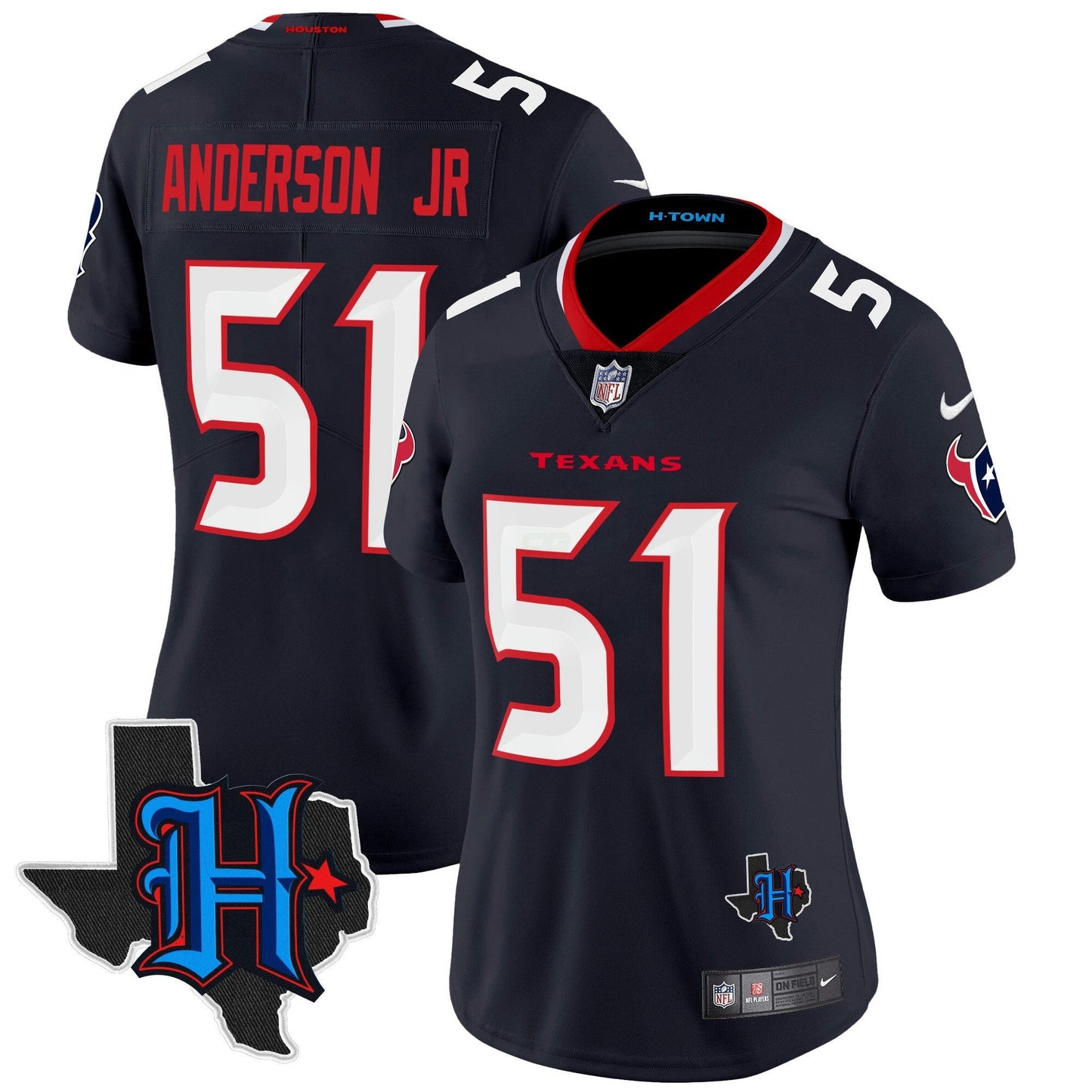 Camisa NFL Women’s Houston 2024 Texas Patch Vapor Limited Jersey