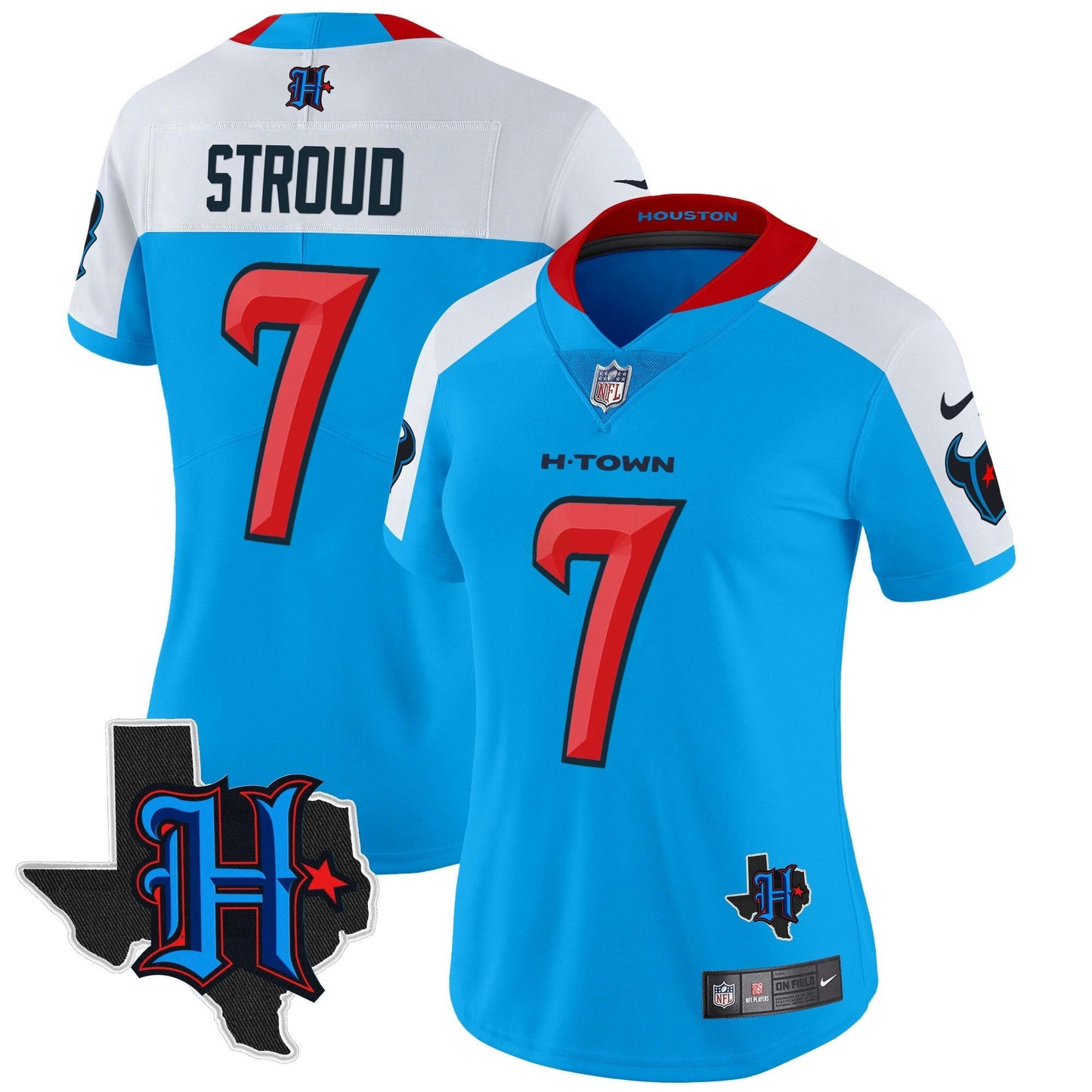 Camisa NFL Women’s Houston 2024 Texas Patch Vapor Limited Jersey V2