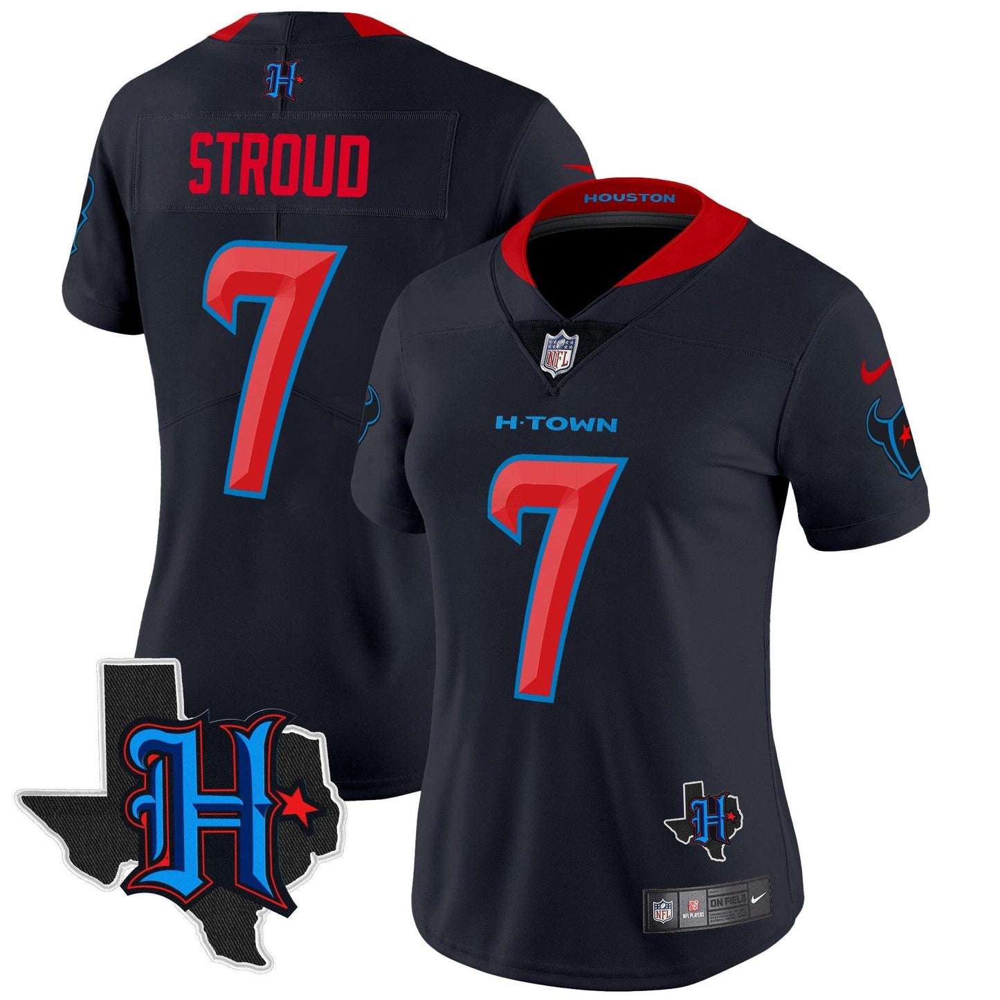 Camisa NFL Women’s Houston 2024 Texas Patch Vapor Limited Jersey V2