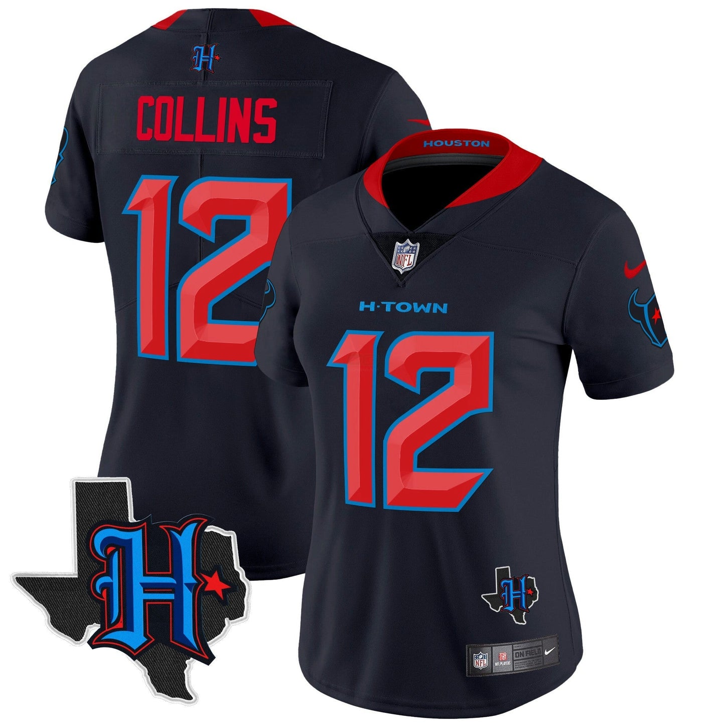 Camisa NFL Women’s Houston 2024 Texas Patch Vapor Limited Jersey V2