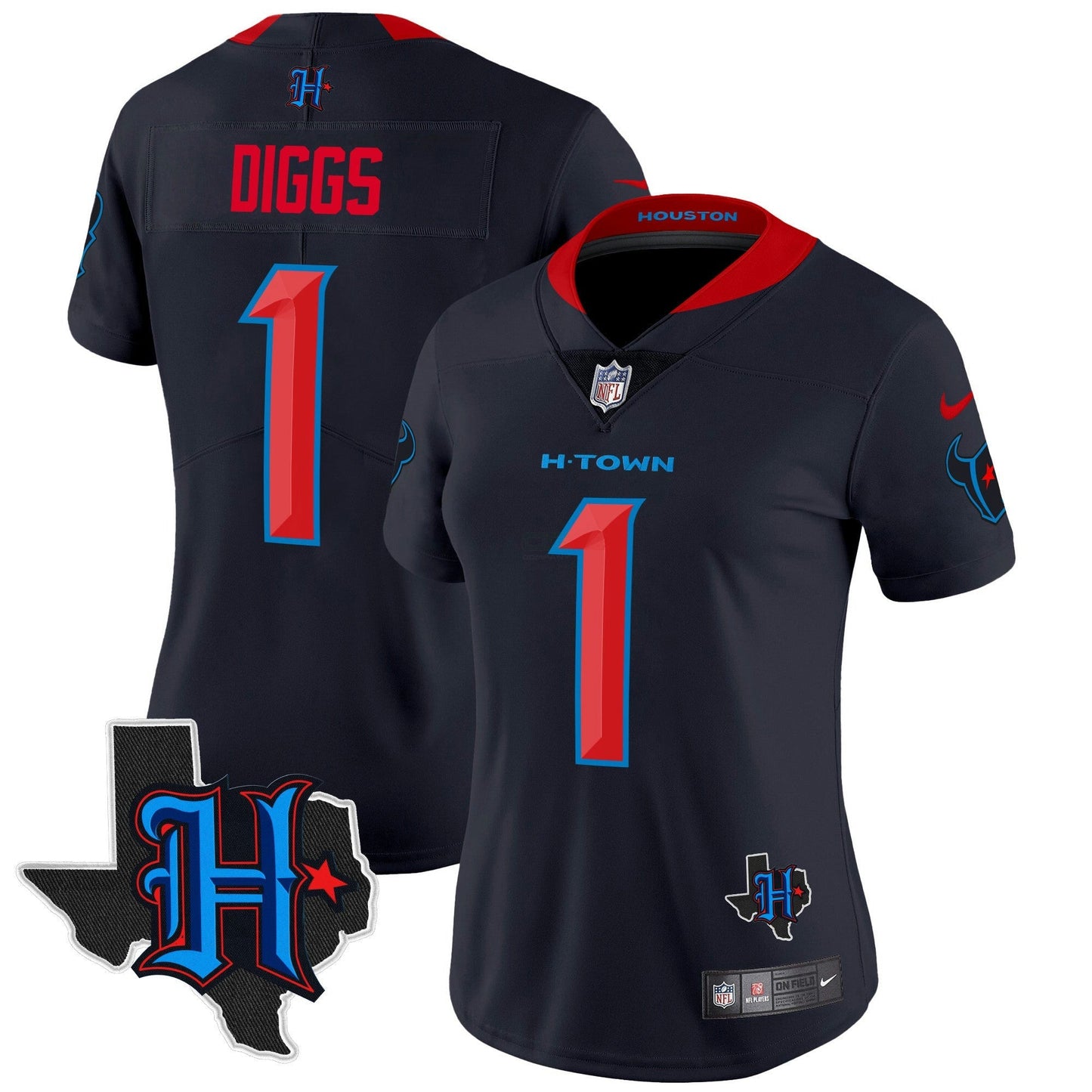Camisa NFL Women’s Houston 2024 Texas Patch Vapor Limited Jersey V2