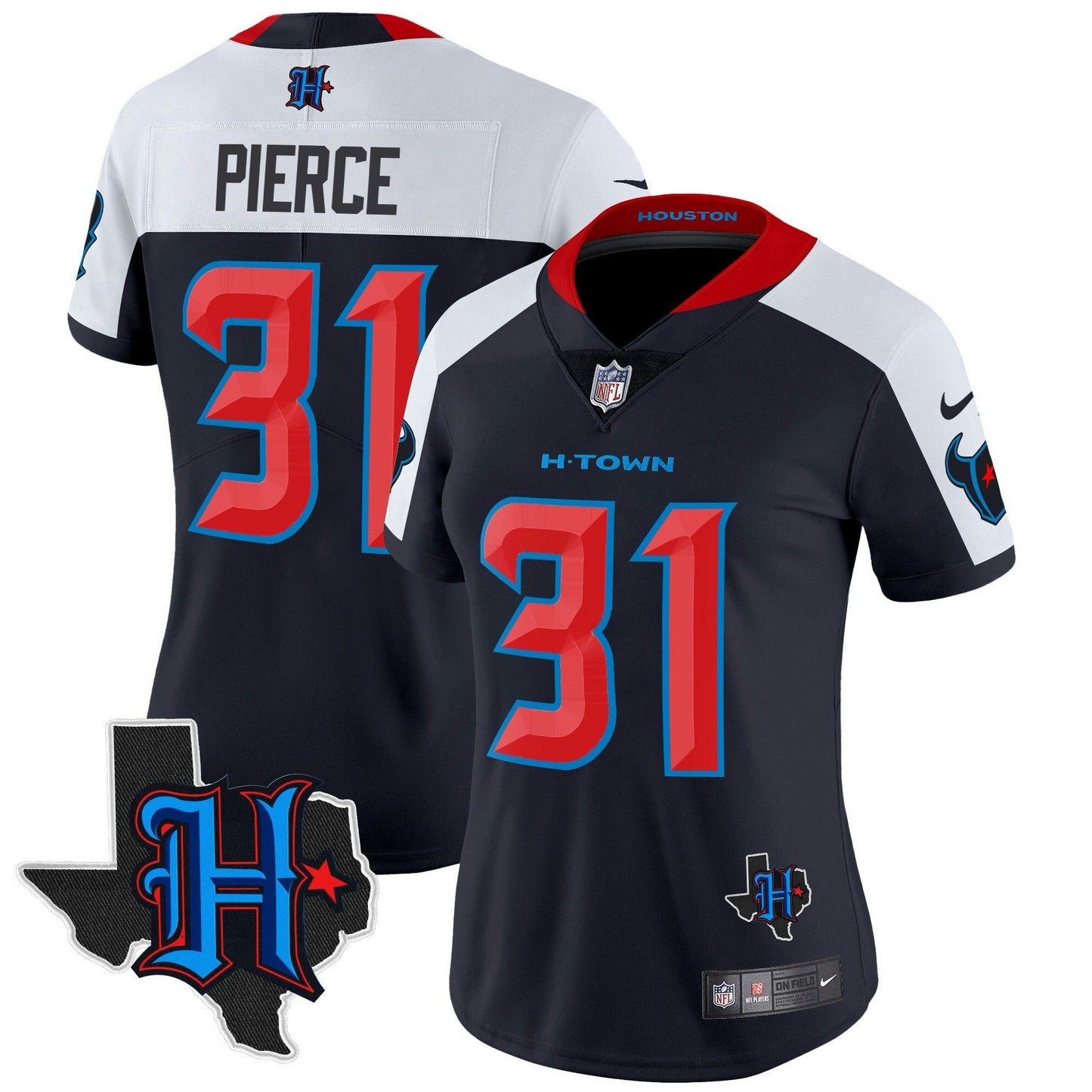 Camisa NFL Women’s Houston 2024 Texas Patch Vapor Limited Jersey V2
