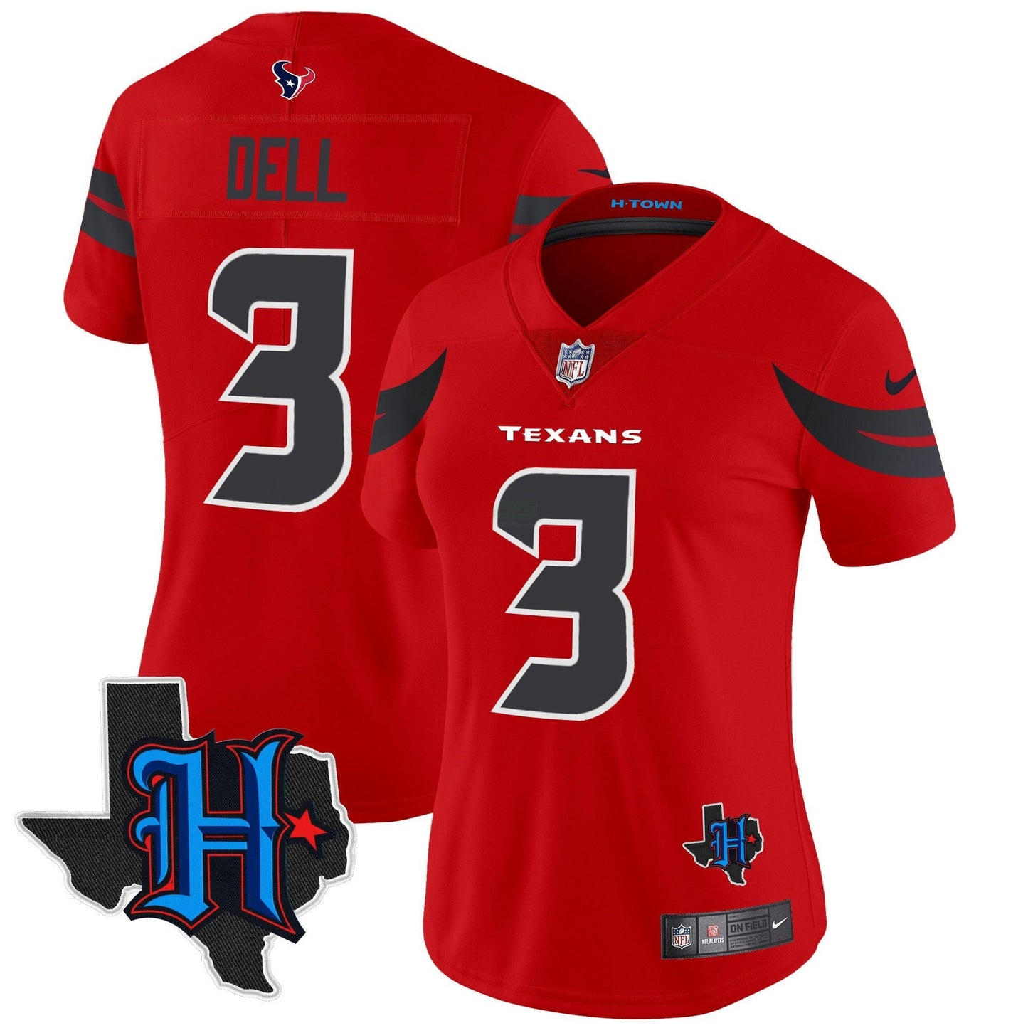 Camisa NFL Women’s Houston 2024 Texas Patch Vapor Limited Jersey V2