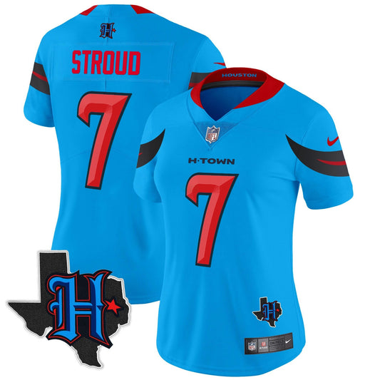 Camisa NFL Women’s Houston 2024 Texas Patch Vapor Limited Jersey V3
