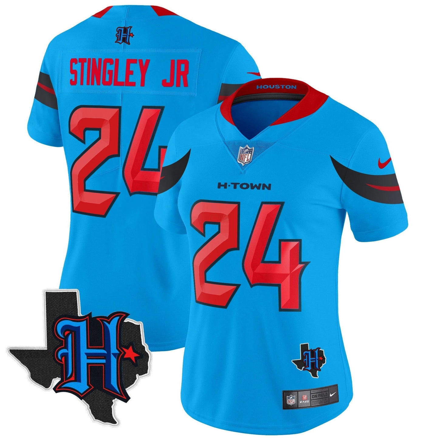 Camisa NFL Women’s Houston 2024 Texas Patch Vapor Limited Jersey V3