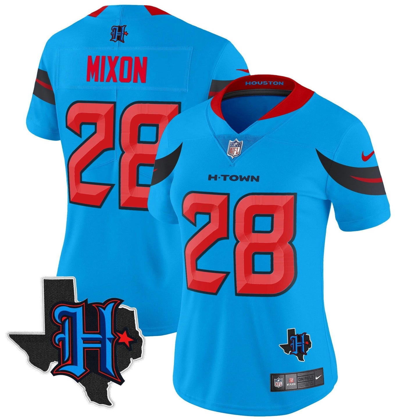 Camisa NFL Women’s Houston 2024 Texas Patch Vapor Limited Jersey V3