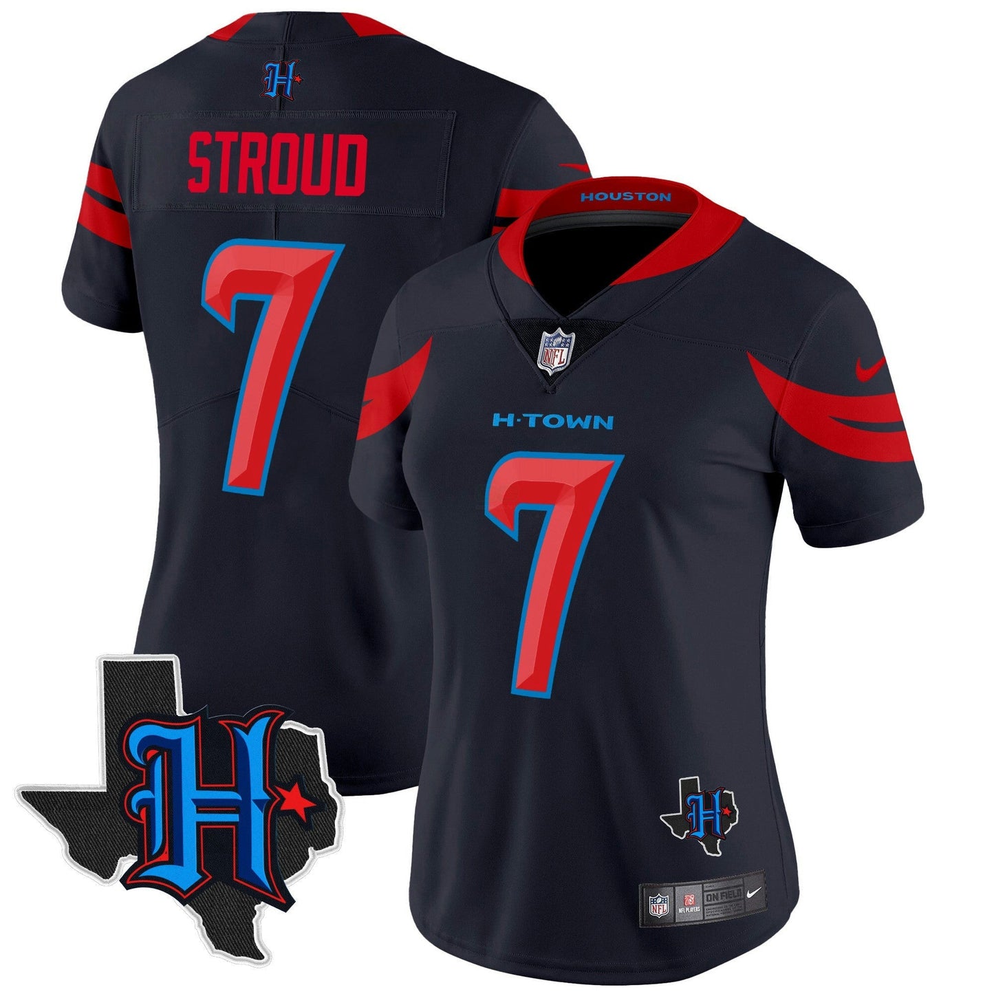 Camisa NFL Women’s Houston 2024 Texas Patch Vapor Limited Jersey V3