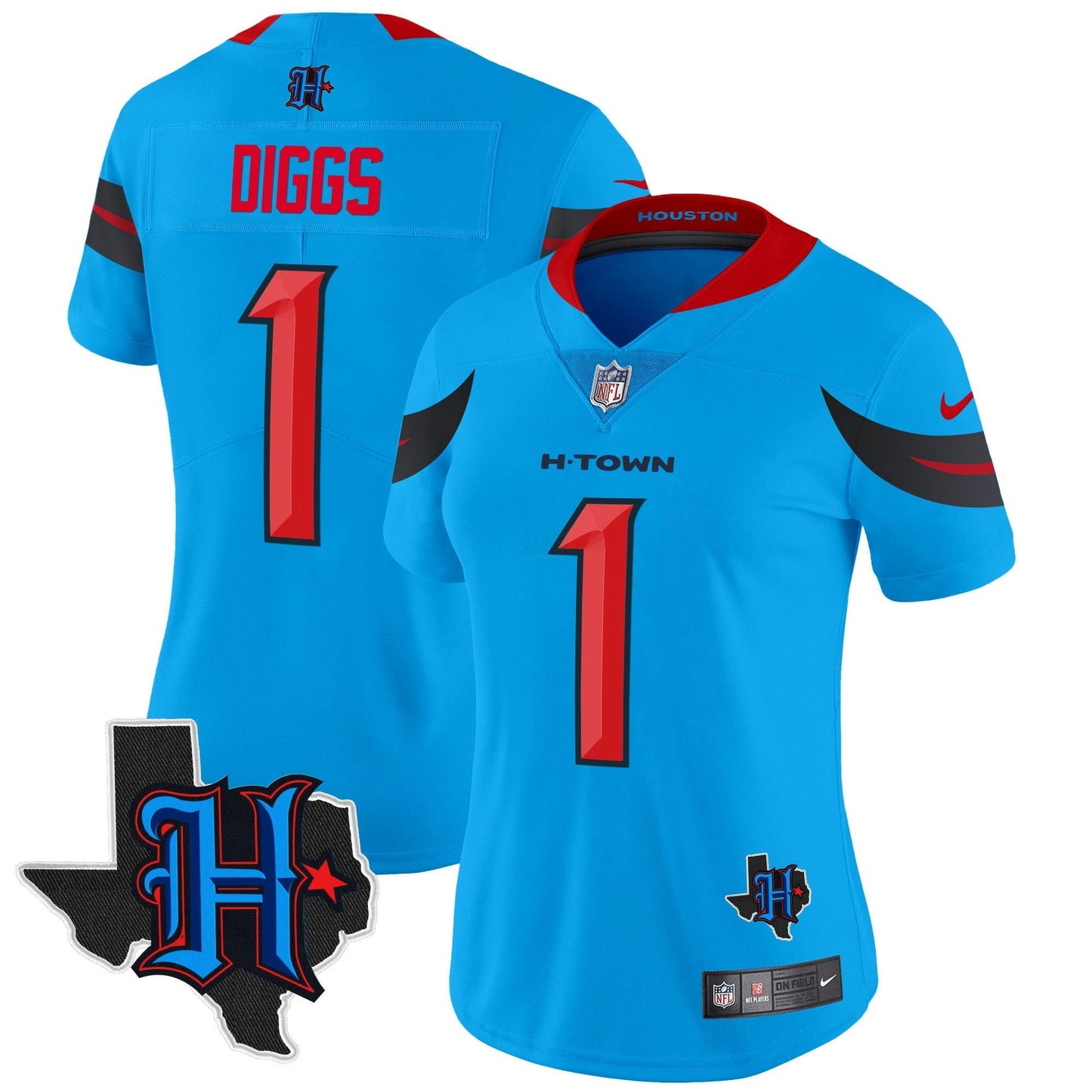 Camisa NFL Women’s Houston 2024 Texas Patch Vapor Limited Jersey V3