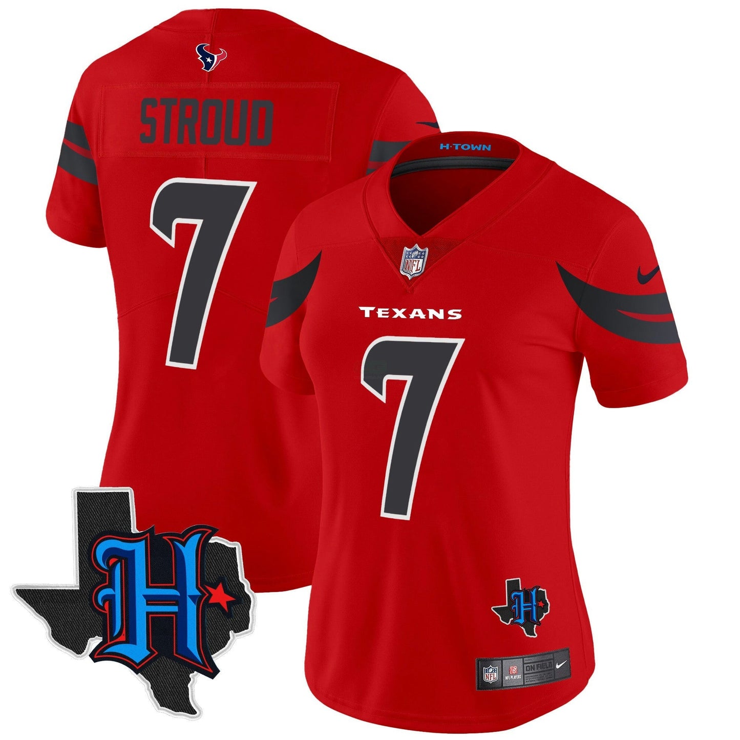 Camisa NFL Women’s Houston 2024 Texas Patch Vapor Limited Jersey V3