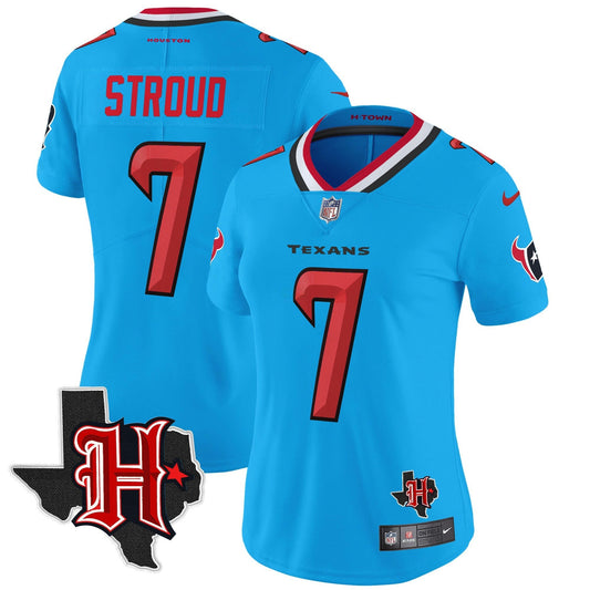 Camisa NFL Women’s Houston 2024 Texas Patch Vapor Limited Jersey V5