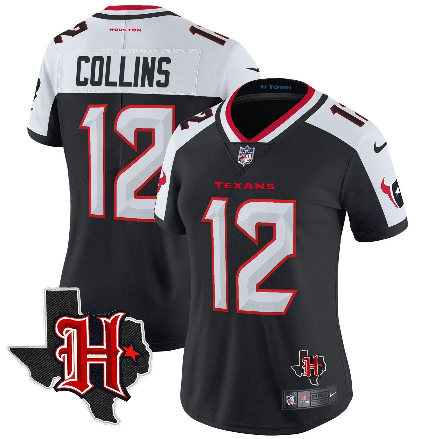 Camisa NFL Women’s Houston 2024 Texas Patch Vapor Limited Jersey V5