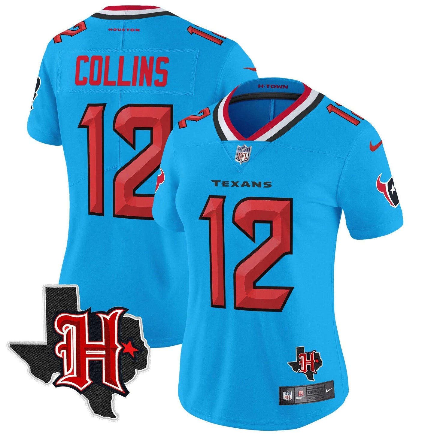 Camisa NFL Women’s Houston 2024 Texas Patch Vapor Limited Jersey V5
