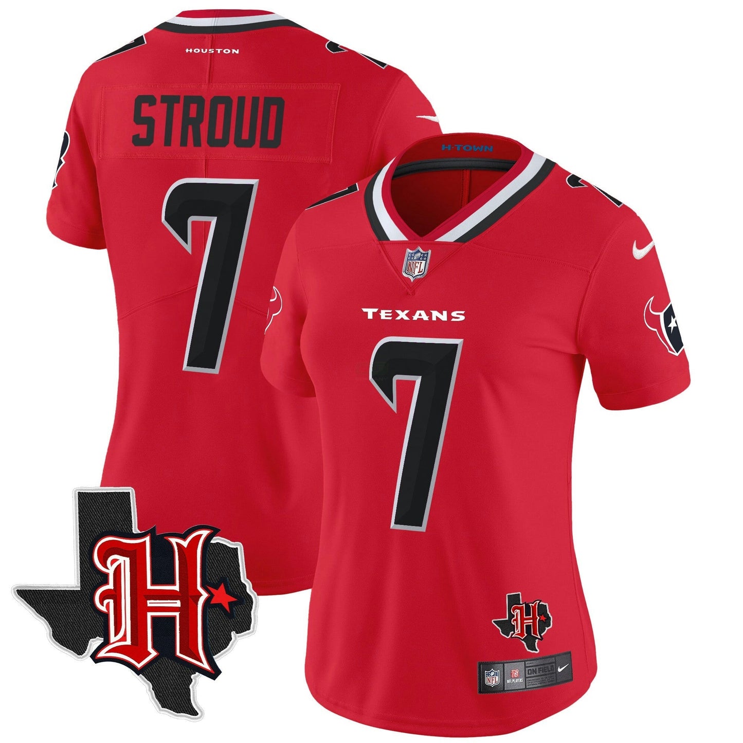 Camisa NFL Women’s Houston 2024 Texas Patch Vapor Limited Jersey V5