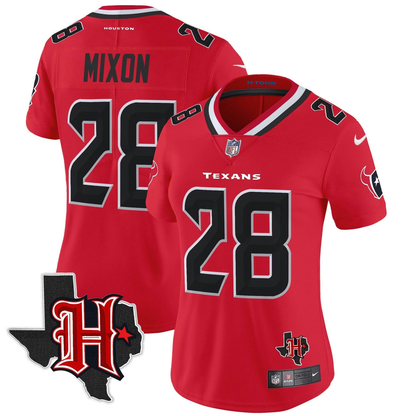 Camisa NFL Women’s Houston 2024 Texas Patch Vapor Limited Jersey V5