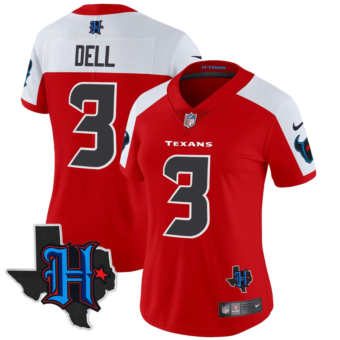 Camisa NFL Women’s Houston 2024 Texas Patch Vapor Limited Jersey