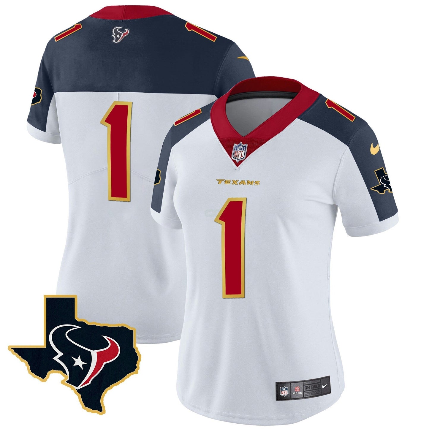 Camisa NFL Women’s Houston Gold Trim Vapor Jersey