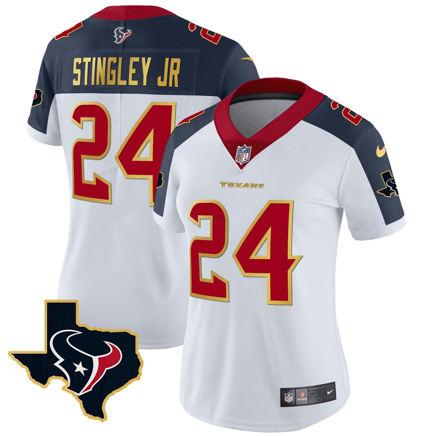 Camisa NFL Women’s Houston Gold Trim Vapor Jersey