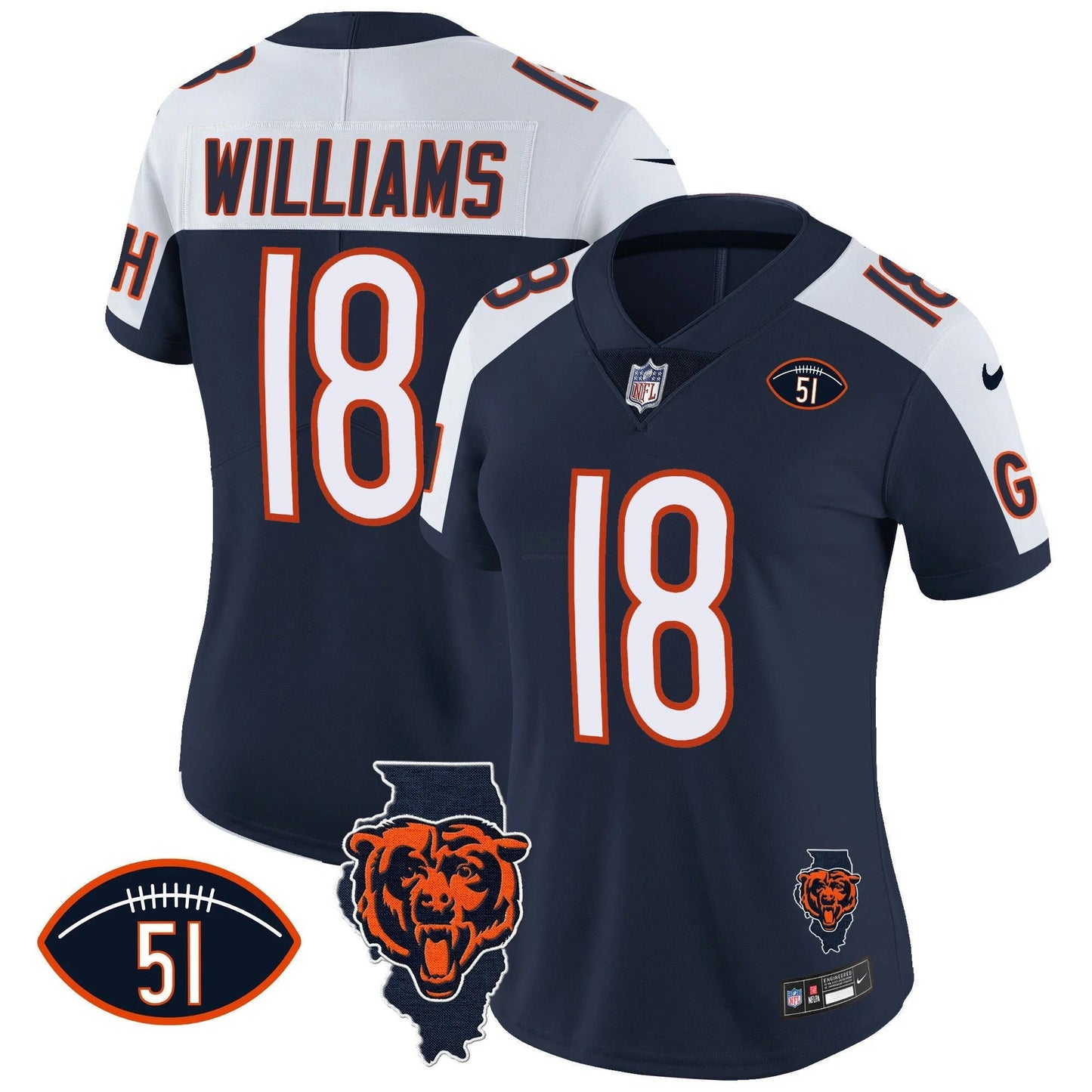 Camisa NFL Women’s Illinois Patch Vapor Jersey
