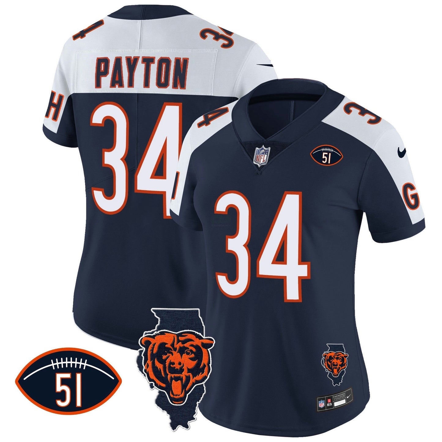 Camisa NFL Women’s Illinois Patch Vapor Jersey