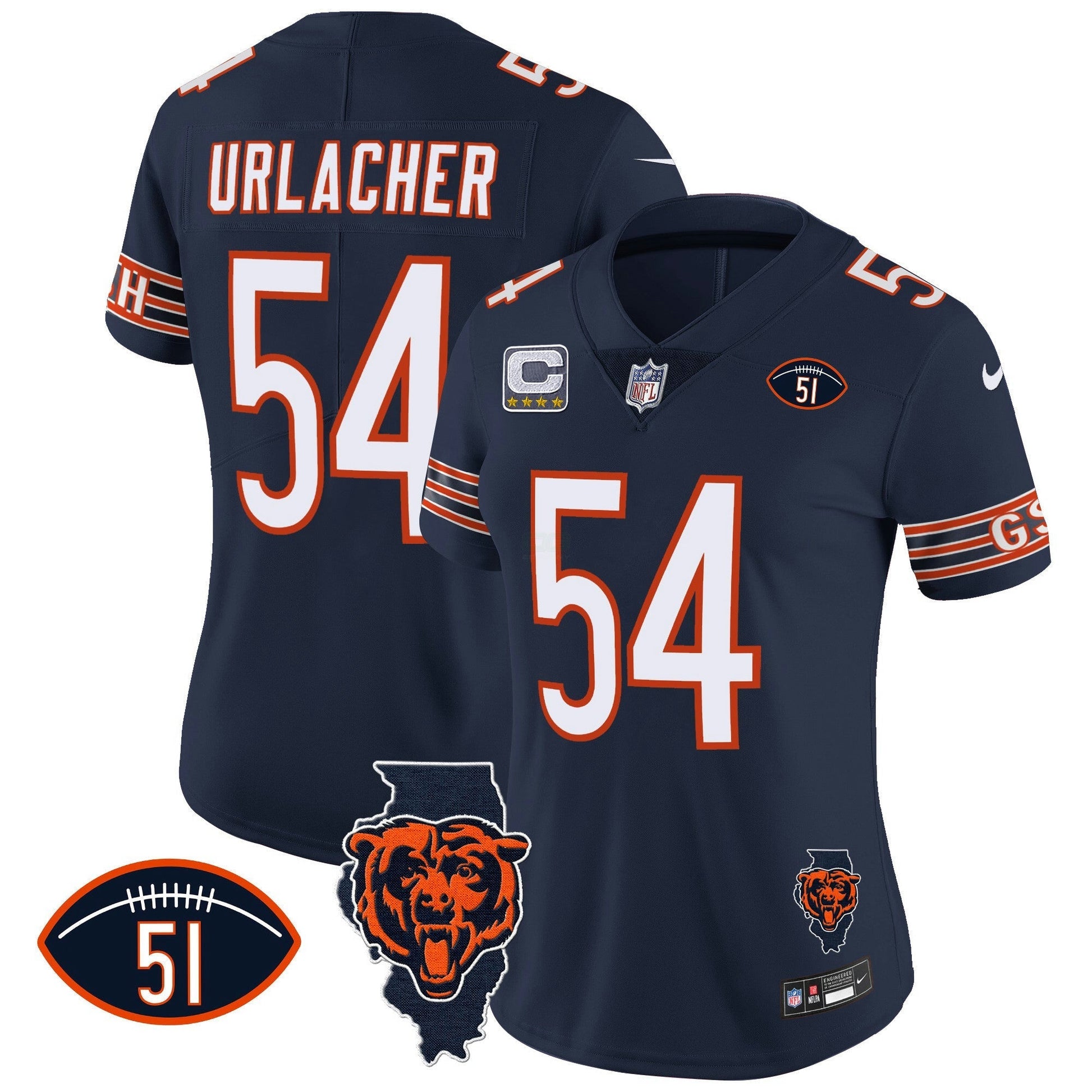 Camisa NFL Women’s Illinois Patch Vapor Jersey