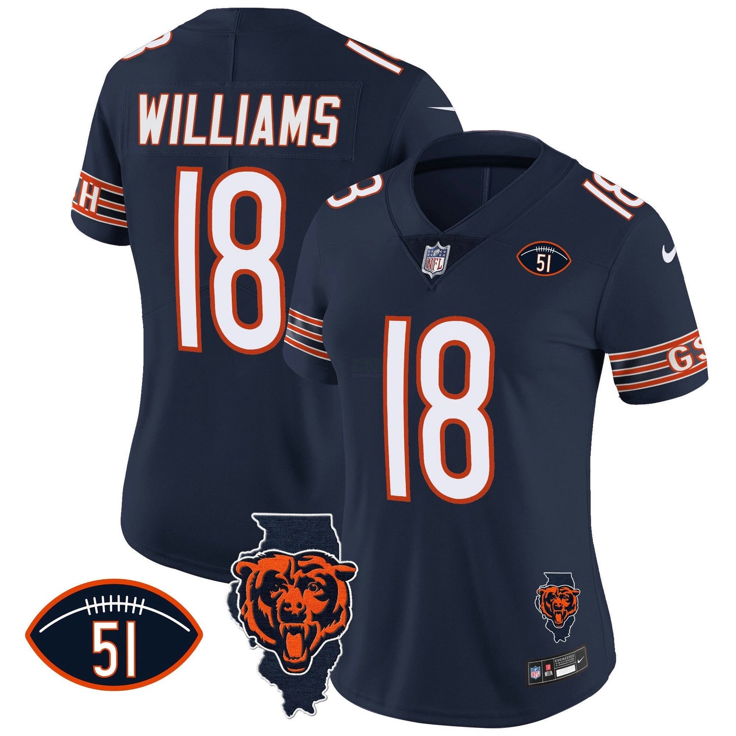 Camisa NFL Women’s Illinois Patch Vapor Jersey