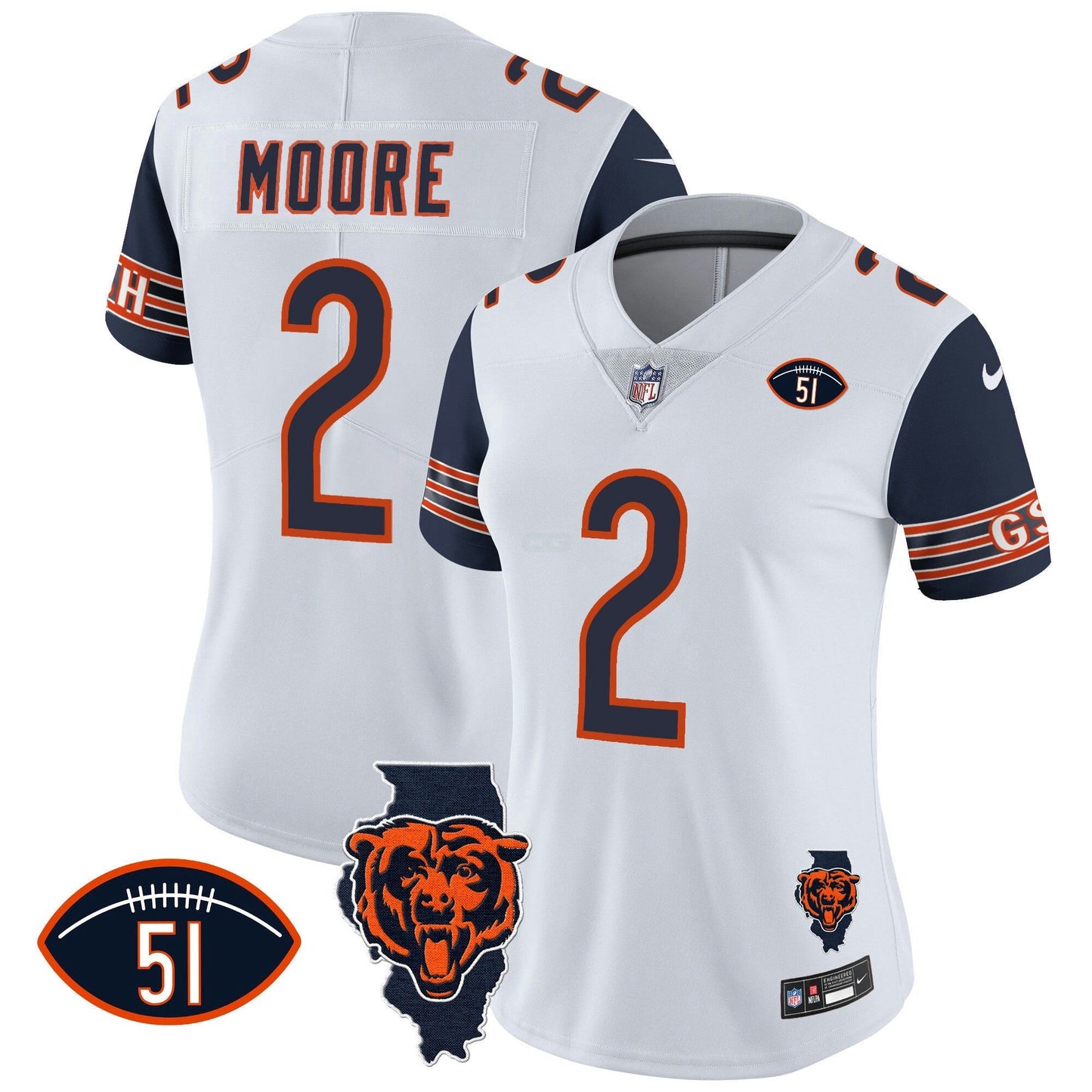 Camisa NFL Women’s Illinois Patch Vapor Jersey