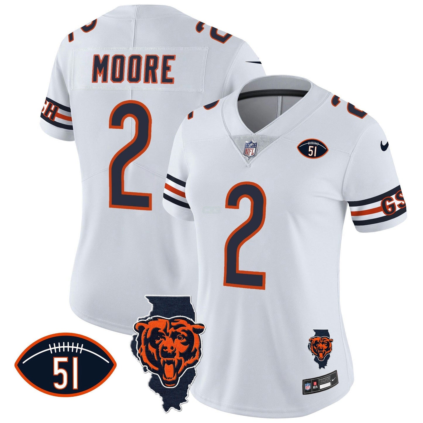 Camisa NFL Women’s Illinois Patch Vapor Jersey