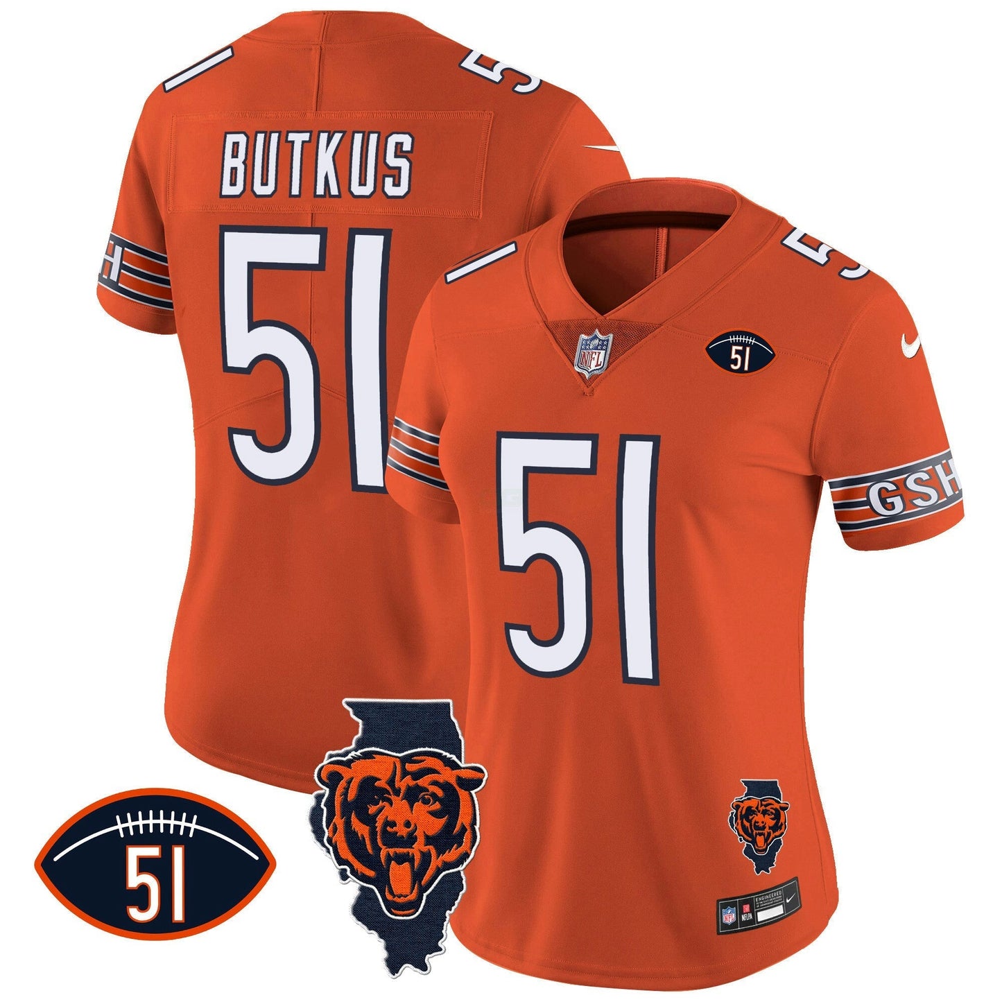 Camisa NFL Women’s Illinois Patch Vapor Jersey