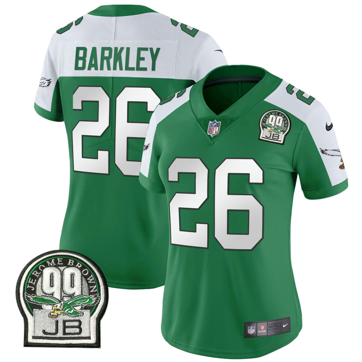 Camisa NFL Women’s Jerome Brown Patch Kelly Green Alternativa Jersey V2