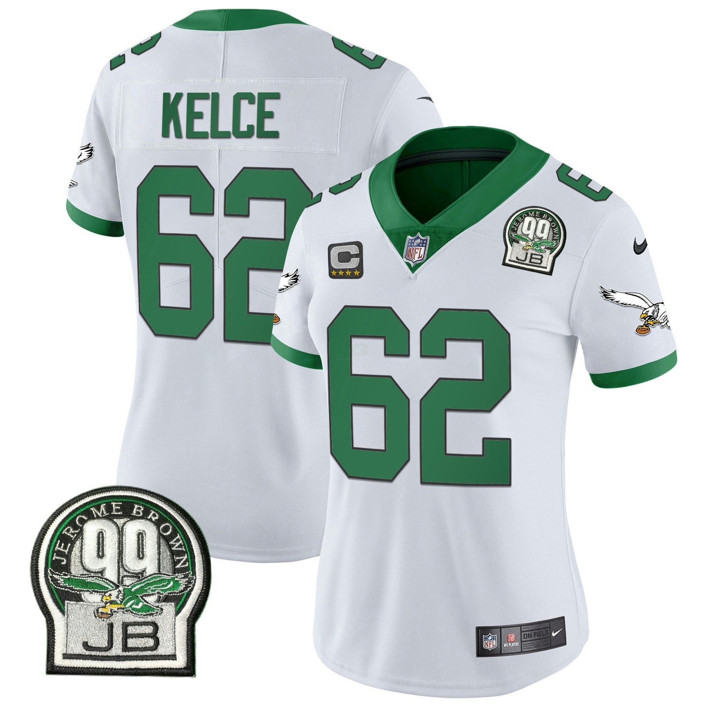 Camisa NFL Women’s Jerome Brown Patch Kelly Green Alternativa Jersey V2