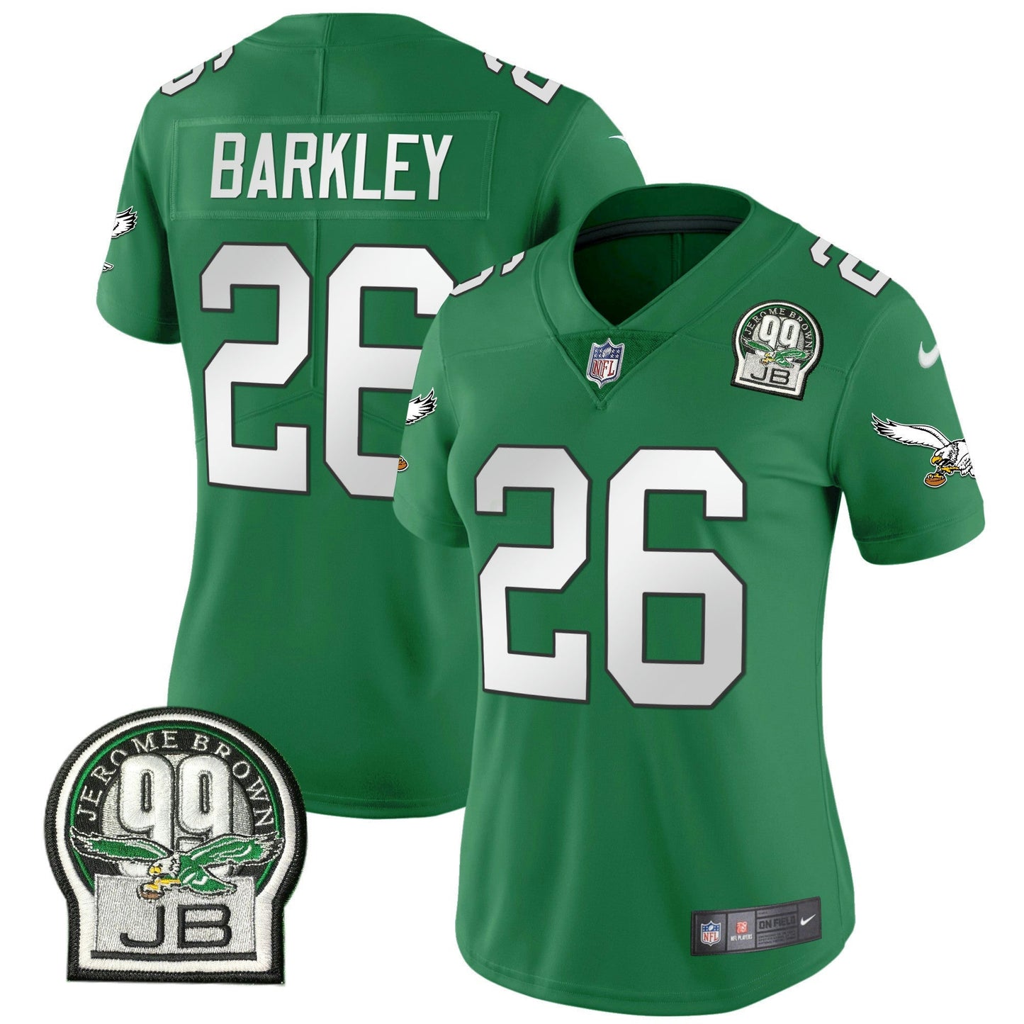 Camisa NFL Women’s Jerome Brown Patch Kelly Green Alternativa Jersey V2