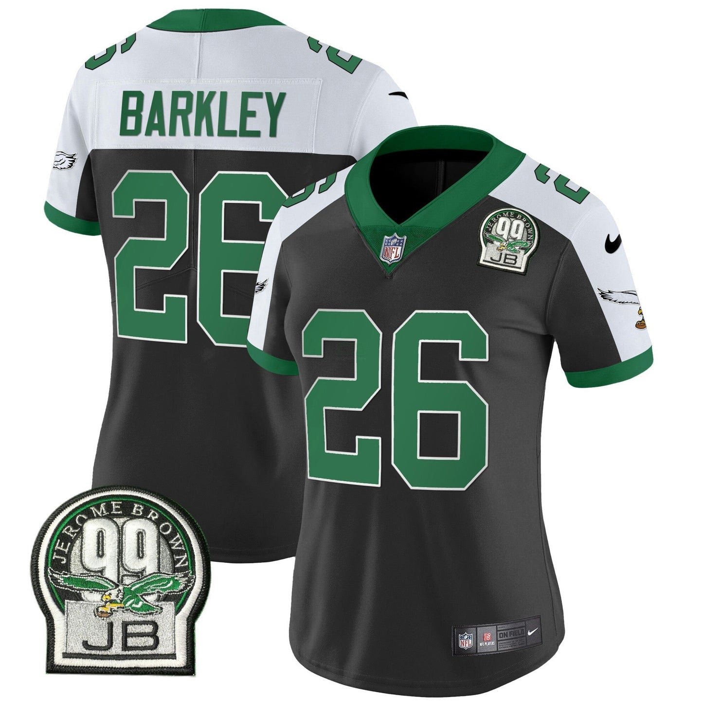 Camisa NFL Women’s Jerome Brown Patch Kelly Green Alternativa Jersey V2