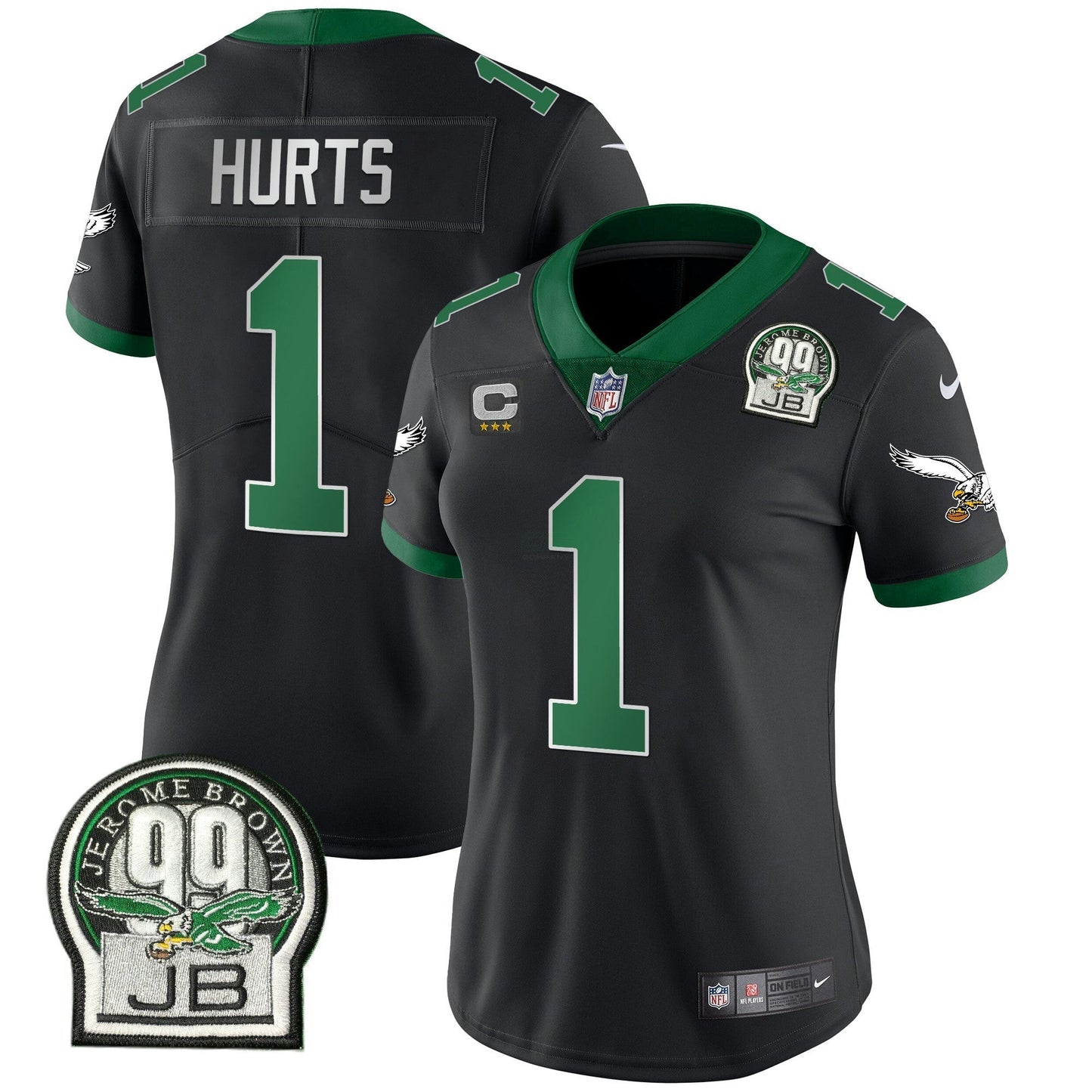 Camisa NFL Women’s Jerome Brown Patch Kelly Green Alternativa Jersey V2