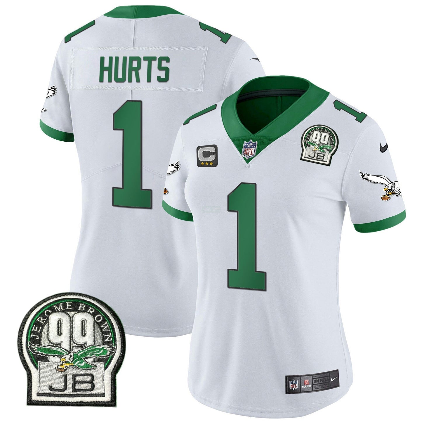 Camisa NFL Women’s Jerome Brown Retired Patch Dourada & Kelly Jersey