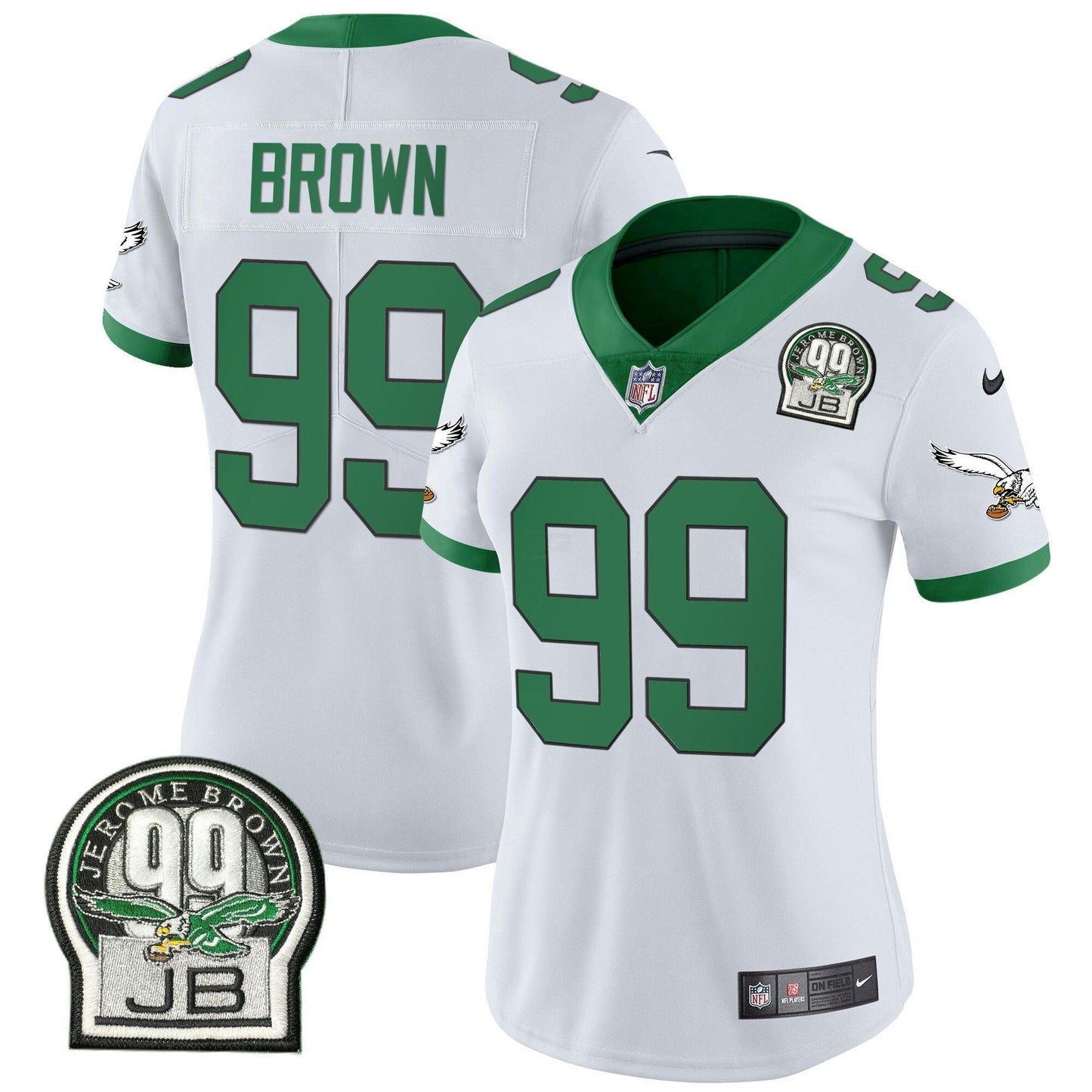 Camisa NFL Women’s Jerome Brown Retired Patch Dourada & Kelly Jersey
