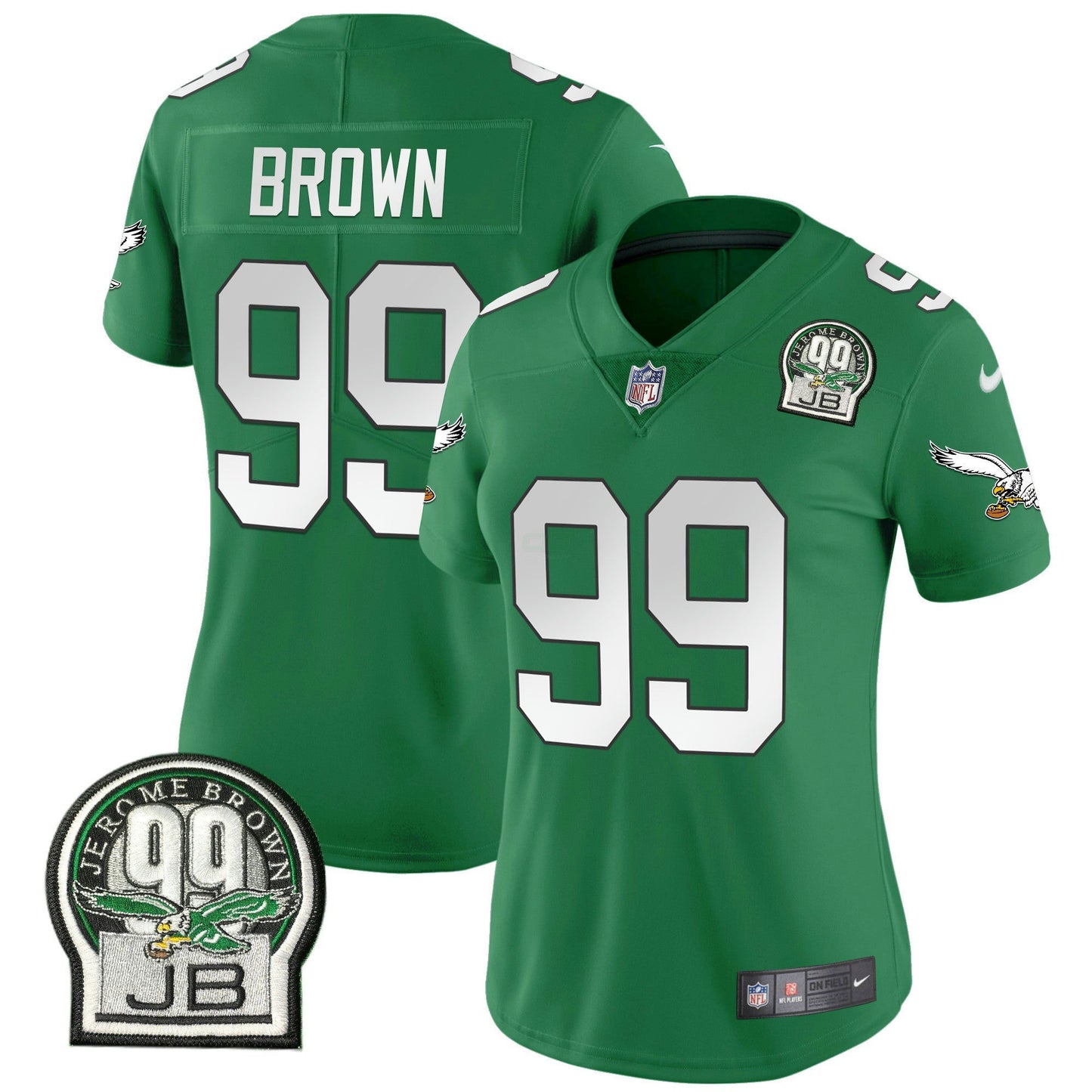 Camisa NFL Women’s Jerome Brown Retired Patch Dourada & Kelly Jersey